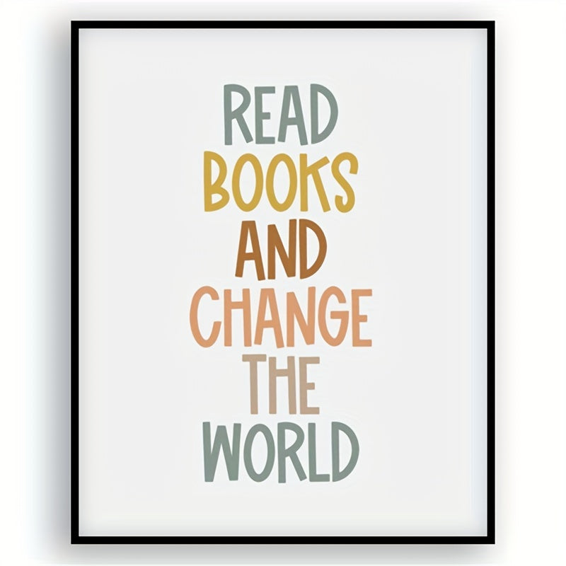 Boho Classroom Poster: Read Books Change World Digital Print