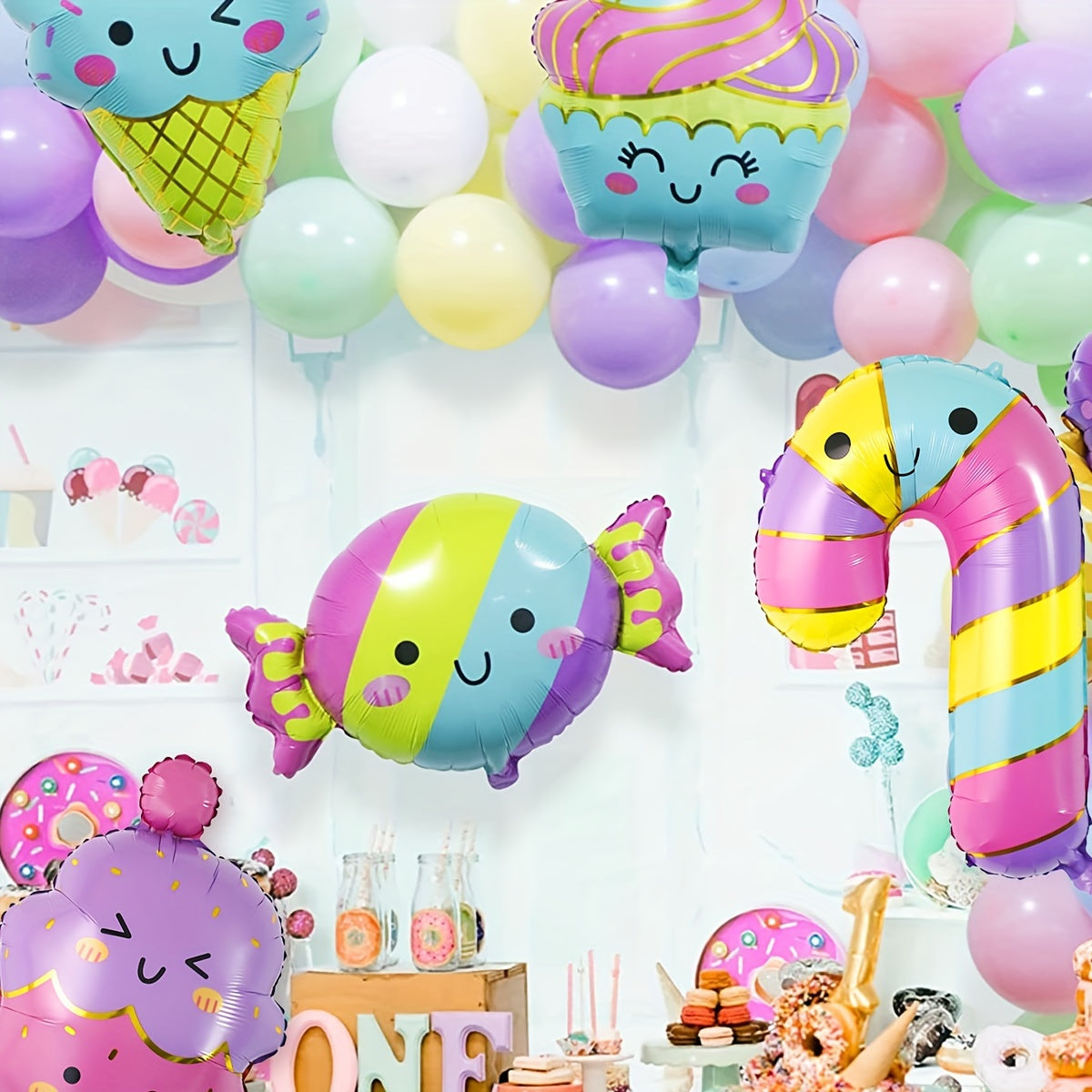 5pcs Dessert Ice Cream Balloons Donut Candy Theme Party Supplies