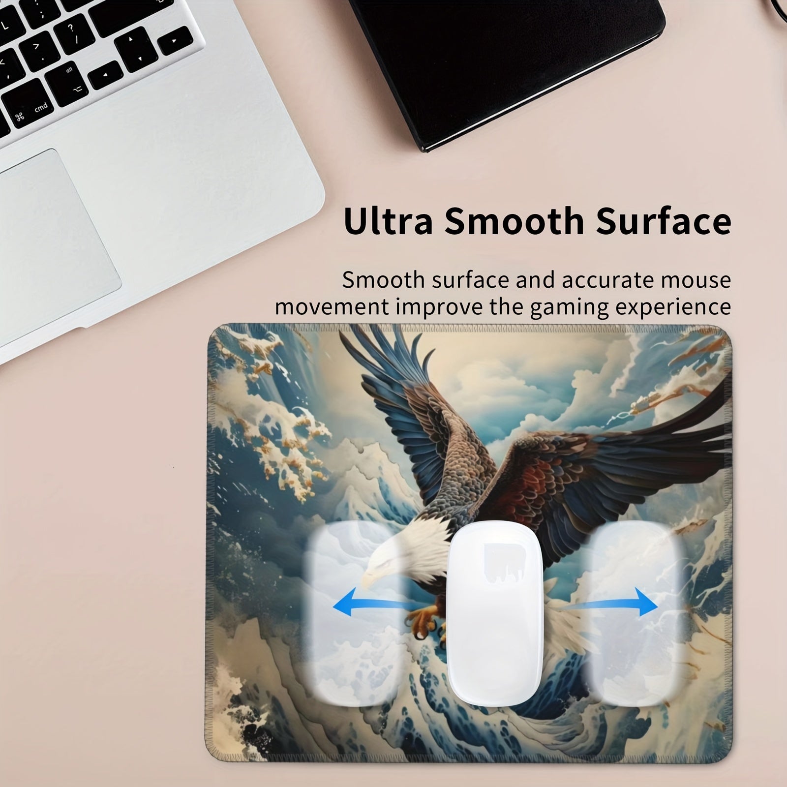 Eagle Pattern Mouse Pad 20x24cm for Games Home Office Rubber Laptop Desktop