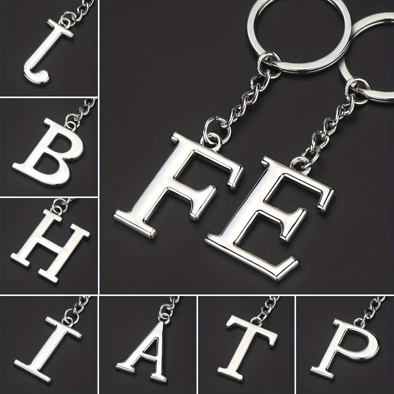 DIY A Letters Key Chain Charm 26 Letters Keychain Men Couple Gift