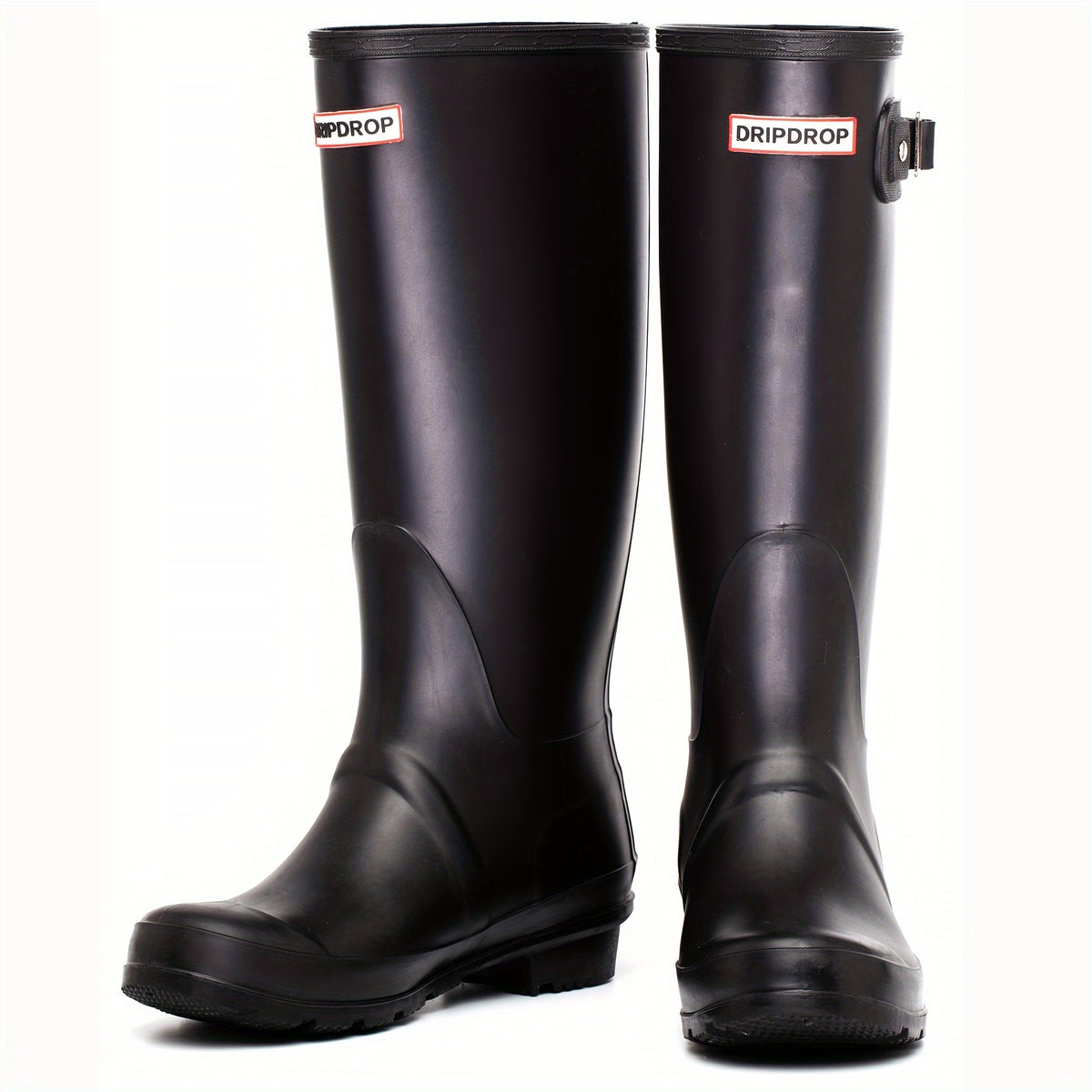Waterproof PVC Round Toe Flat Rain Boots Lightweight Comfortable Foldable