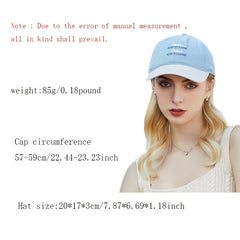 Lucky Whatever Baseball Cap Denim Embroidery Cotton Women's Sunscreen Hat
