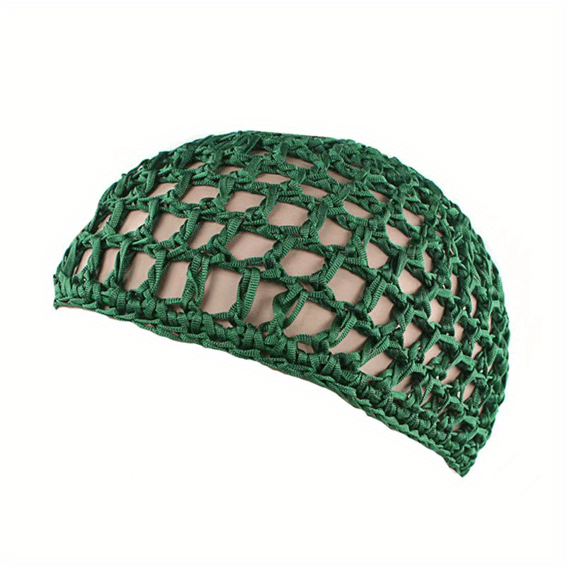 Crochet Hair Net Knitted Snode Hat Women's Hollow Out Headwear