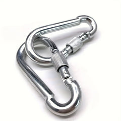 2pcs D-shaped Metal Buckle Spring Hook for Camping Hiking