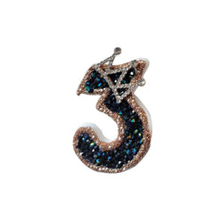 Metallic Powder Birthday Cake Number Candles With Sparkles
