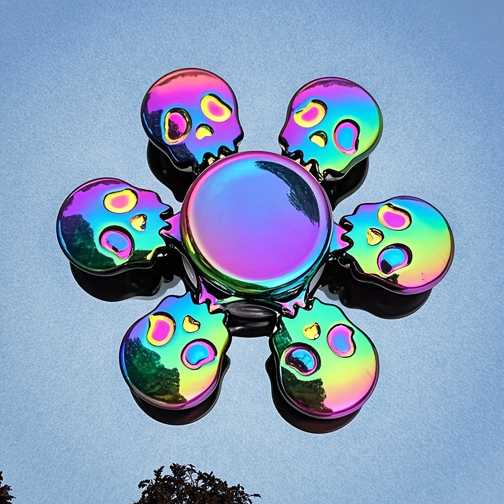 Metal Skull Fidget Spinner Toy Colorful Stress Relief Gift