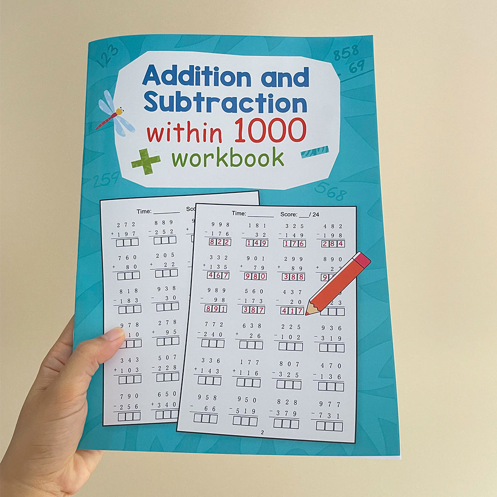 Workbook Addition & Subtraction Practice for Kids Ages 6-8