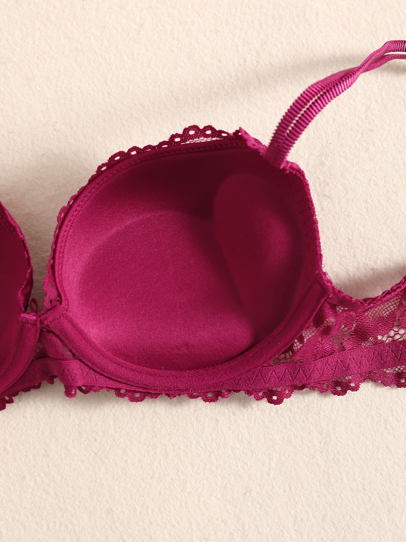 Lace Embroidery Lingerie Set Push Up Intimates Bra & Sheer Panty