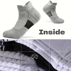 3 Pairs Men's Mid Crew Sport Socks Absorbent Breathable for Basketball Running