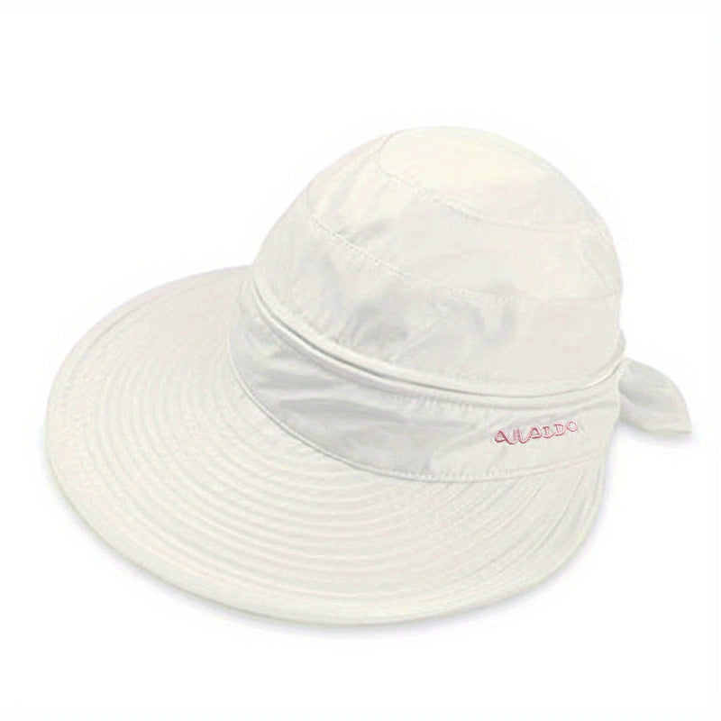 Zipper Visor Hat Solid Ponytail Sun Hat Lightweight Golf Baseball