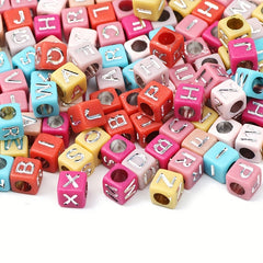 100pcs Mixed Acrylic Heart Letter Beads for DIY Jewelry Making