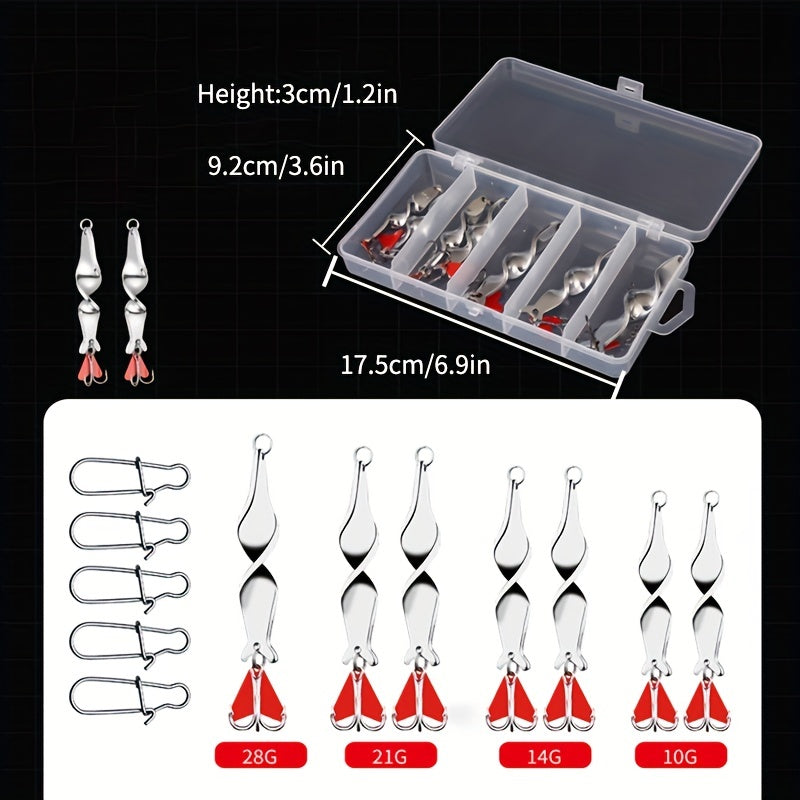 Metal Rotating Sequins Lure Jigbaits Spinner Fishing Bait With Three Hook