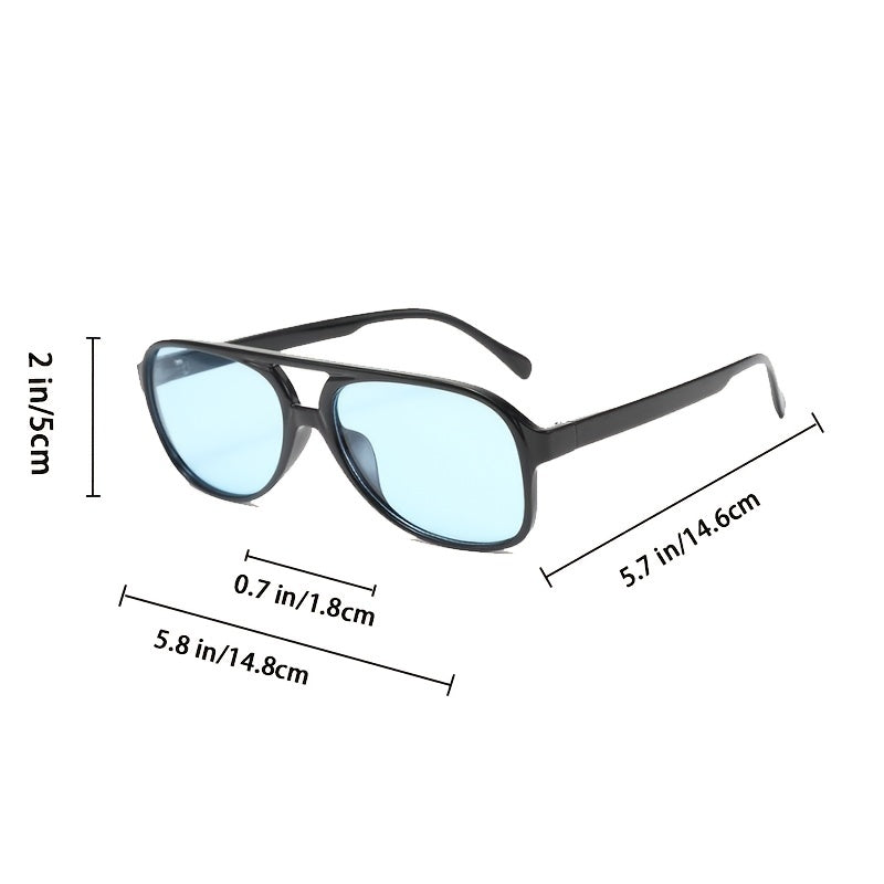 Men's Vintage Large Frame Aviator Sunglasses Halloween Party Accessory