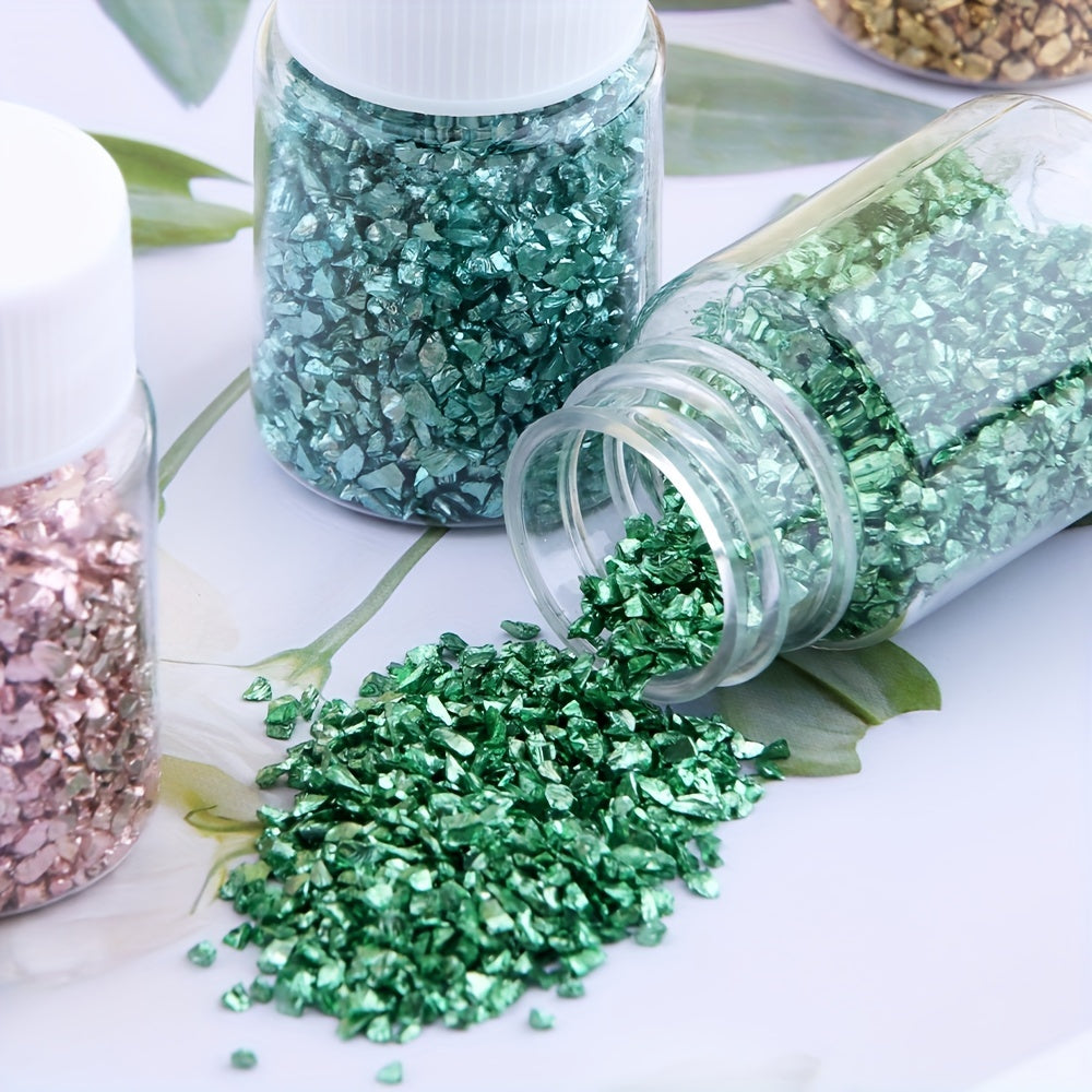 30g Gravel Crystal Glass Metal Crushed Stone Sand Filler DIY Craft Nail Resin