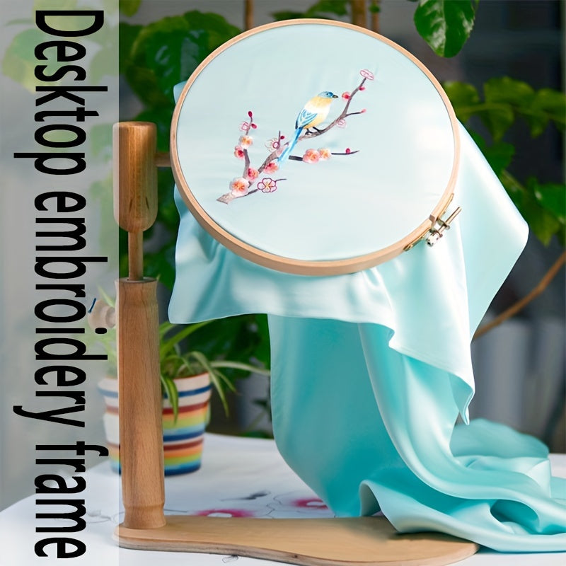 Adjustable Embroidery Hoop Stand Cross Stitch Holder Lap Frame Needlepoint Stand