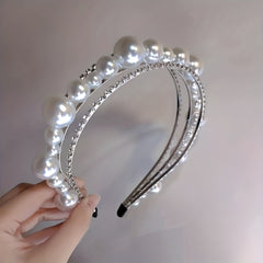 Baroque Pearl Rhinestone Headband Retro Style Bridal Hair Band