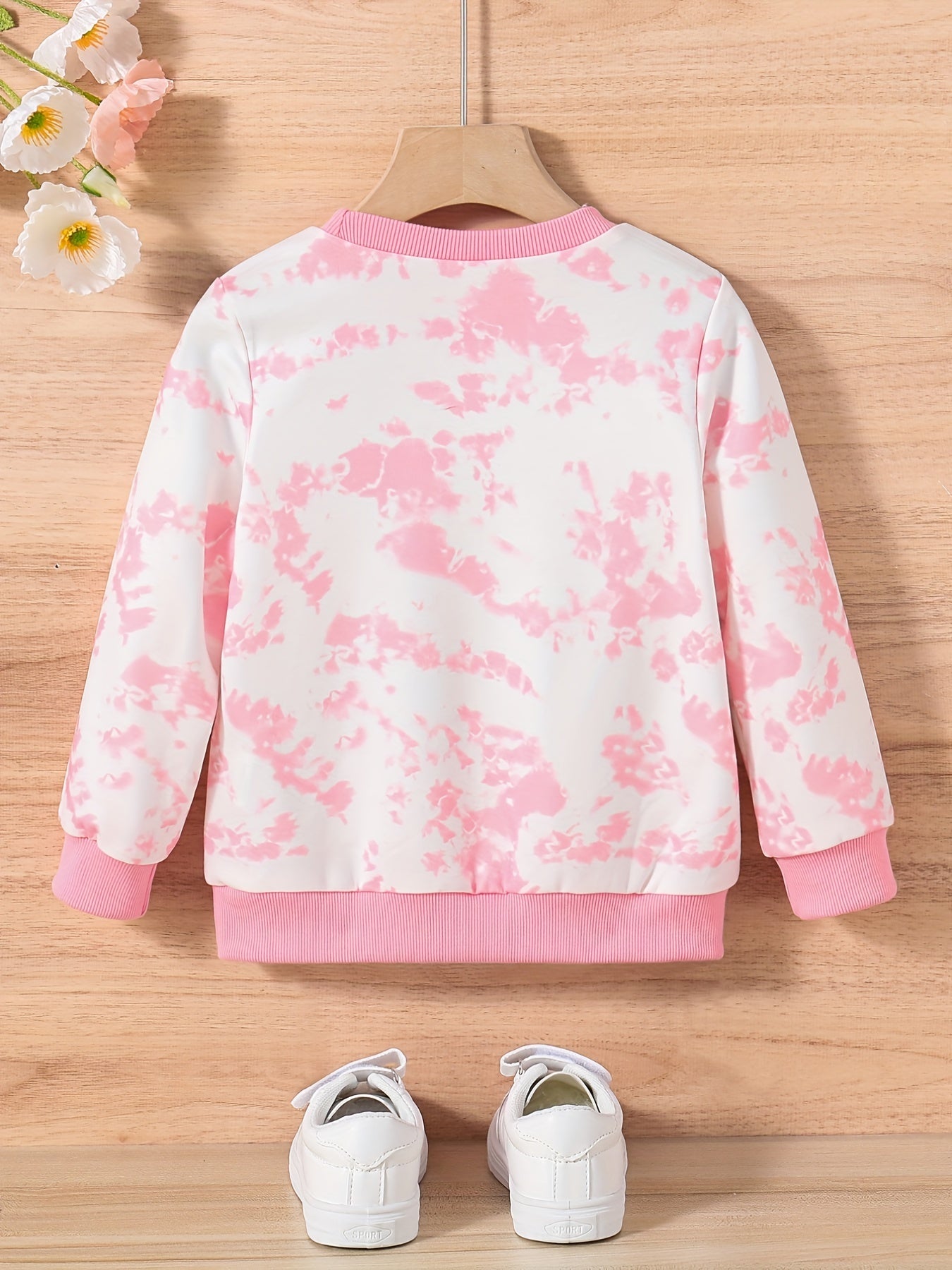 Toddler Girls Portrait Print Crew Neck Sweatshirt