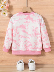 Toddler Girls Portrait Print Crew Neck Sweatshirt