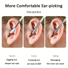 6pc Stainless Steel Ear Cleaning Set Portable Hygienic Ear Scoop Tool