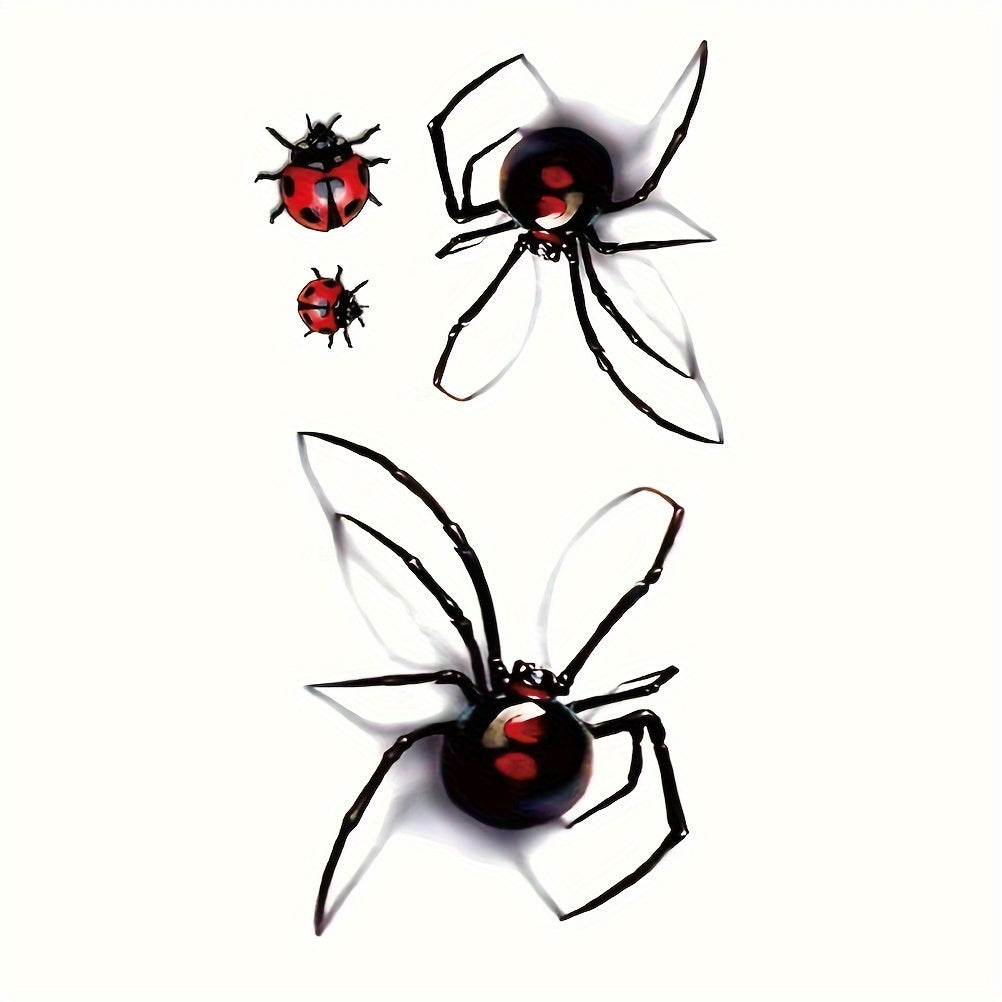 Halloween 3D Spider Pattern Temporary Tattoo Waterproof Sticker