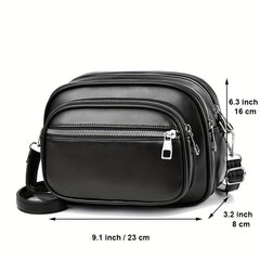 Small PU Leather Crossbody Bag Square Shoulder Bag