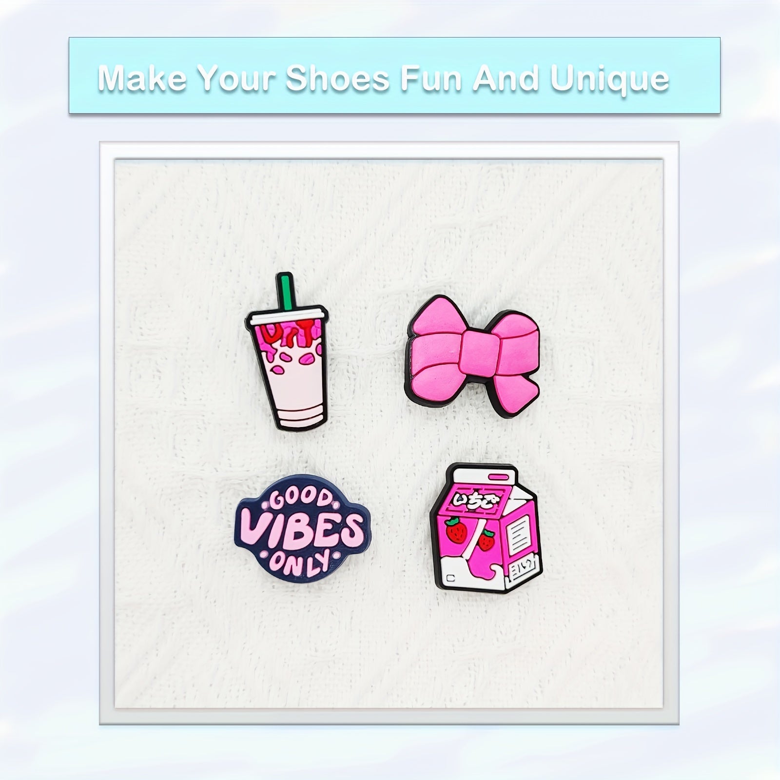 35pcs Pink Shoe Charms For Jibbitz Bubble Slides Sandals Kids Girls Boys