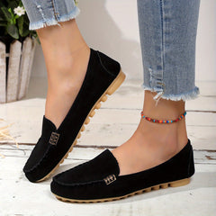 Women's Metal Decor Loafers Non Slip Slip On Walking Shoes Comfort Flat Shoes
