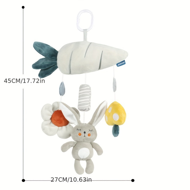 Soft Plush Baby Car Seat Hanging Toy Animal Wind Chime Squeaky