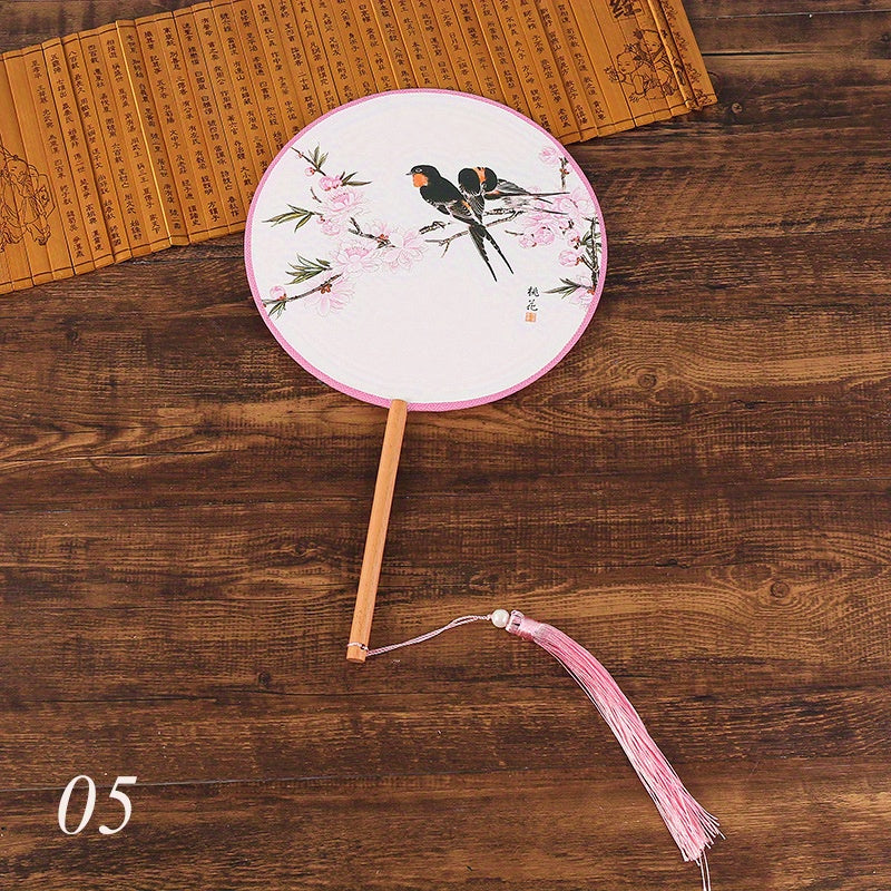 Chinese Style Round Fan Dance Accessories Ancient Palace Fan