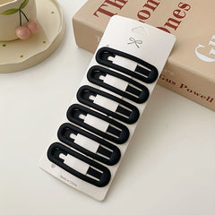 6pcs Solid Hair Clip Female Side Clip Bangs Clip Back Head Non slip Clip