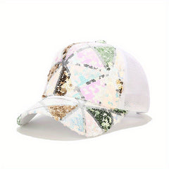 Sequin Sparkling Baseball Cap Y2K Cotton Sunscreen Sports Hat