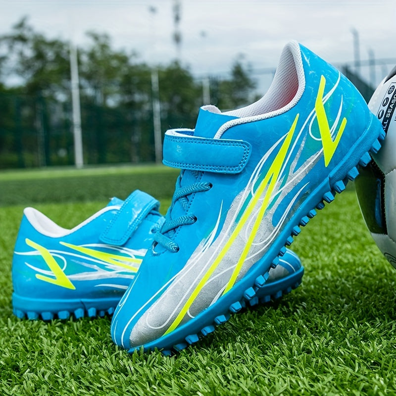 Youth Turf Soccer Shoes Hook And Loop Fastener Safe For Ankle All Season