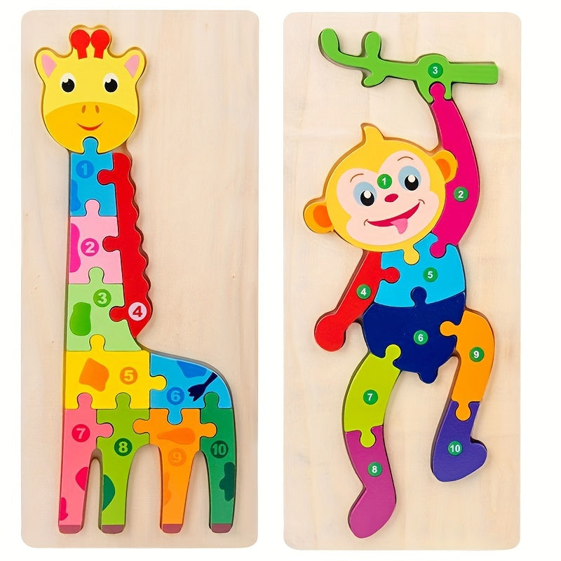 Wooden 3D Puzzles for Infants Age 1-3