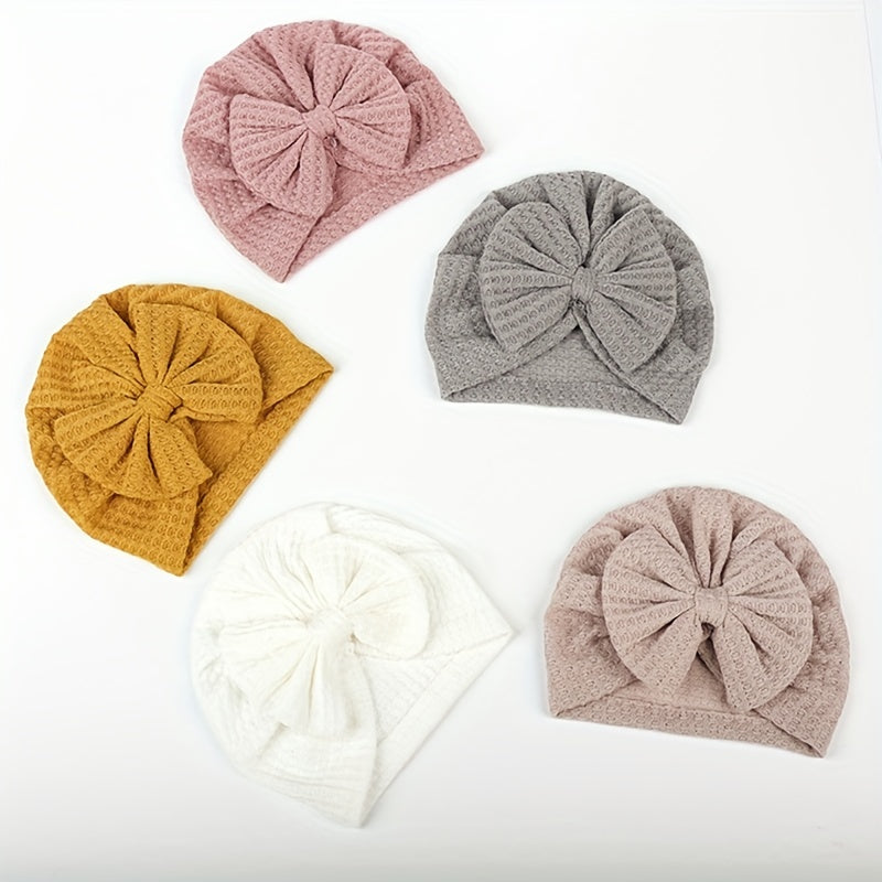 Baby Turban Hats with Bowknot Cozy Head Wraps for Newborn
