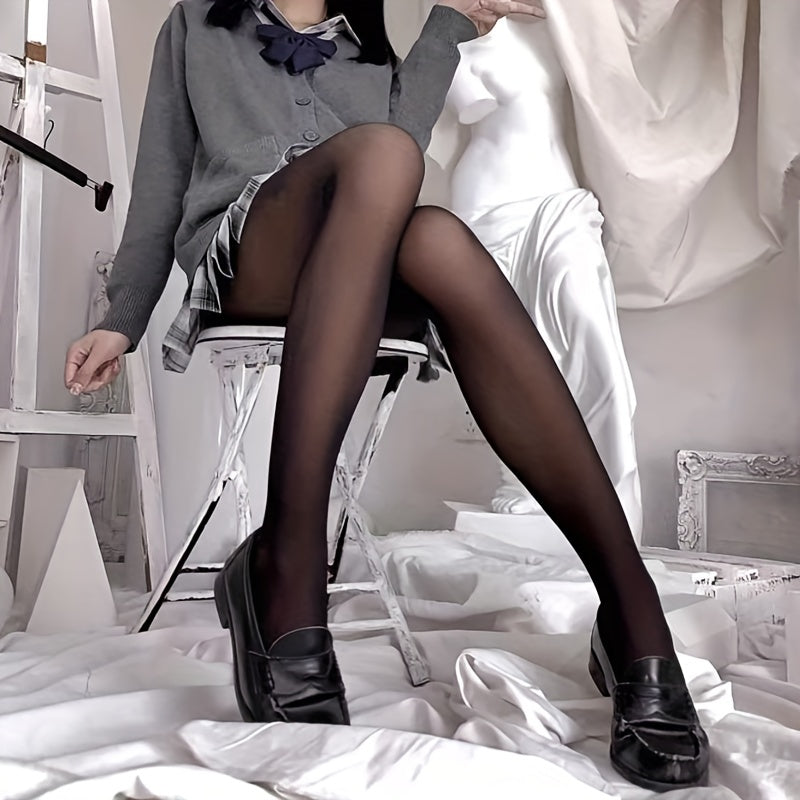Plush Lined Tights Opaque High Waist Thermal Elastic Leggings Women's Stockings