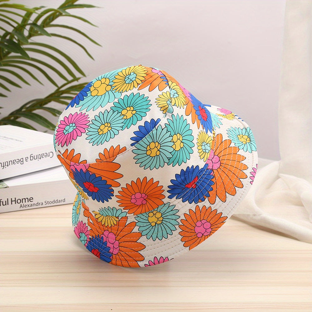 Block Print Bucket Hat Reversible Lightweight Cartoon Basin Hat