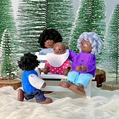 African Wooden Dolls Handcrafted Figurines Colorful Traditional Attire
