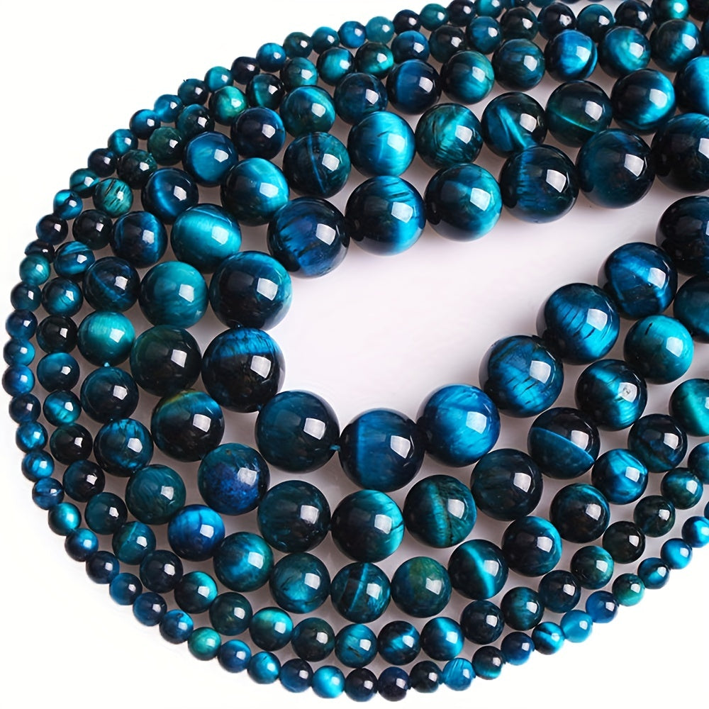 36pcs 6 8 10mm Sky Tiger Eye Loose Beads DIY Bracelets Necklaces Earrings