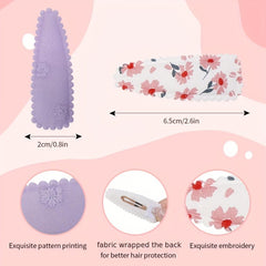 20 Pcs Floral Print Toddler Hair Clips Non Slip Snap Clips Polka