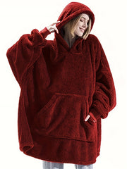 Hooded Fuzzy Lounge Robe with Pockets Women's Loungewear