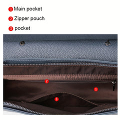 Crocodile Embossed Leather Handbag: Convertible Shoulder & Handbag