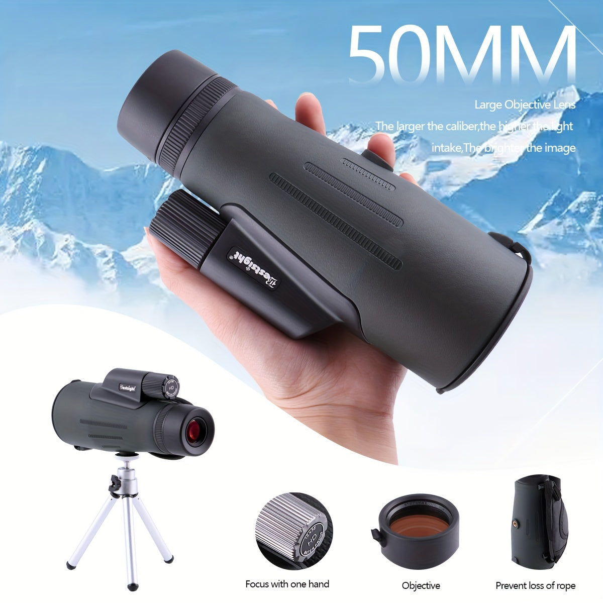 12x56 Monocular Telescope with Tripod for Adults - High Power HD Monocular