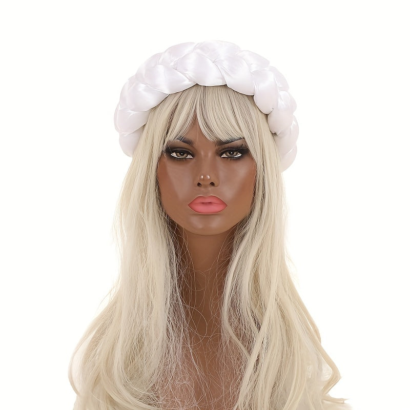 Satin Braided Big Headband Elastic Hair Band