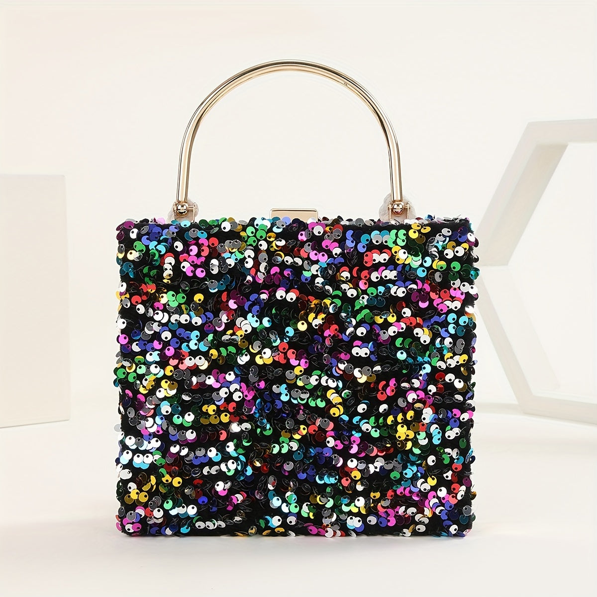 Colorful Sequins Clutch Purse Glitter Handbag for Wedding Party