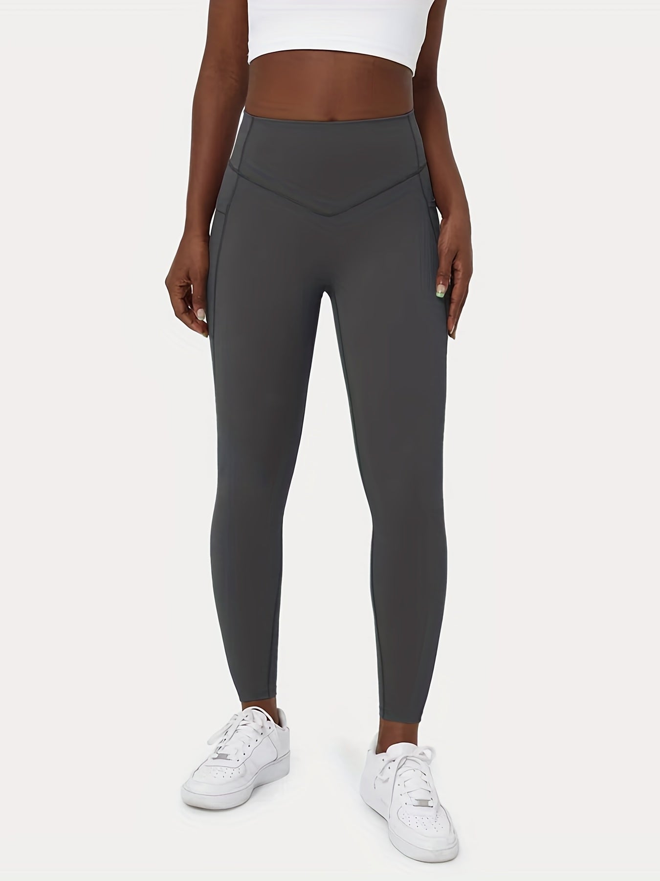  Sports Leggings - Pipping Waist High Stretch
