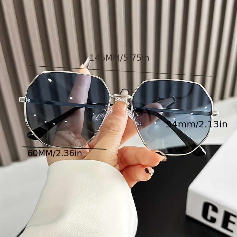 Large Polygon Sunglasses UV400 Anti Glare Sun Shades Driving Travel