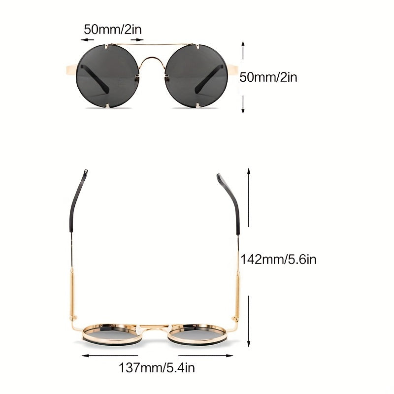 Steampunk Top Bar Metal Sunglasses Retro Vintage UV400 Sun Glasses