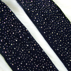 Rhinestone Thigh High Socks Striped Over The Knee Stockings
