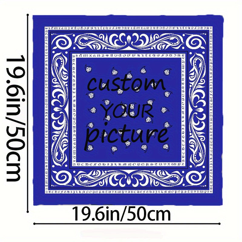 Personalized Men's Square Scarf with Your Photo Emblem