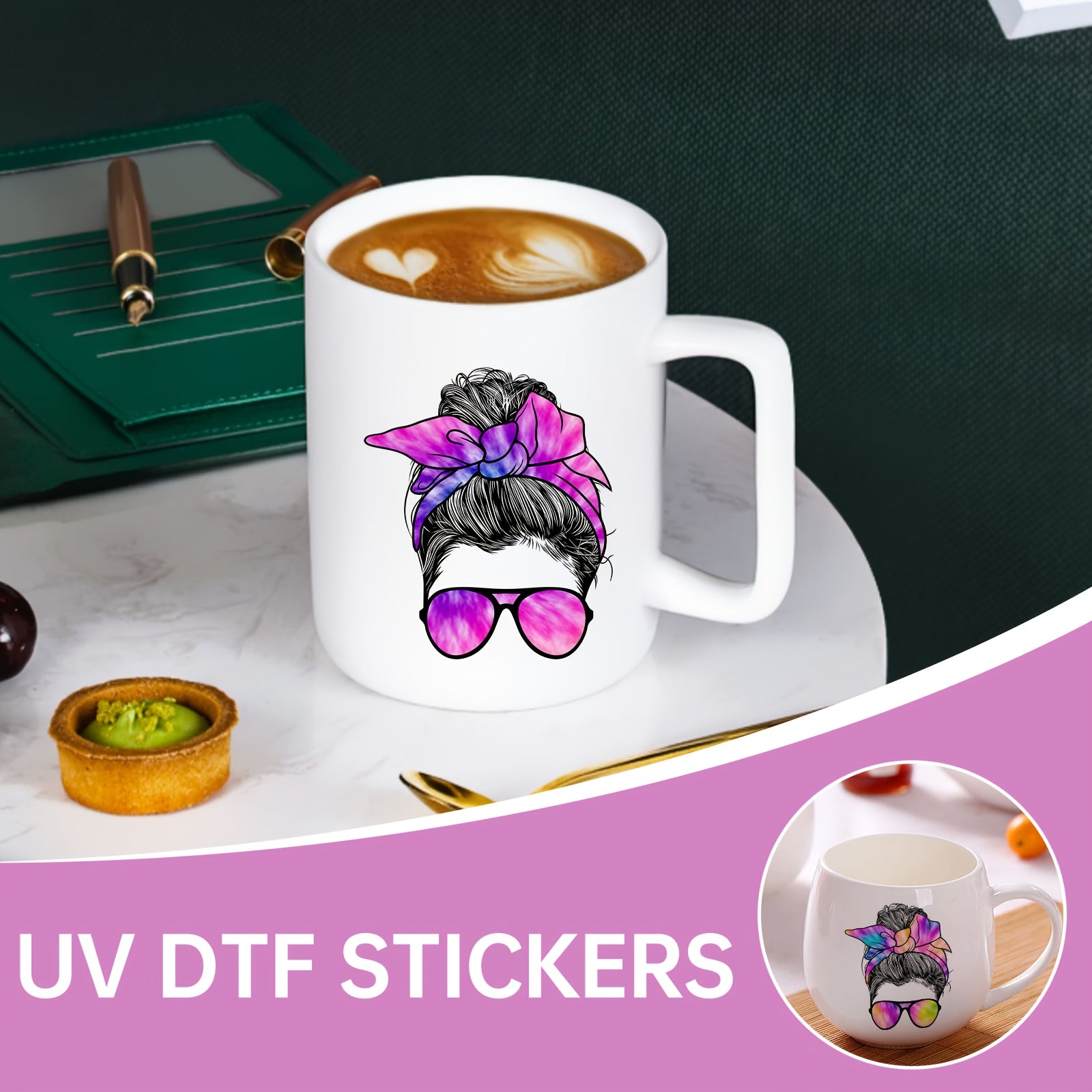 12pcs CHNVICK Messy Bun Self Adhesive Stickers Set for DIY Crafts